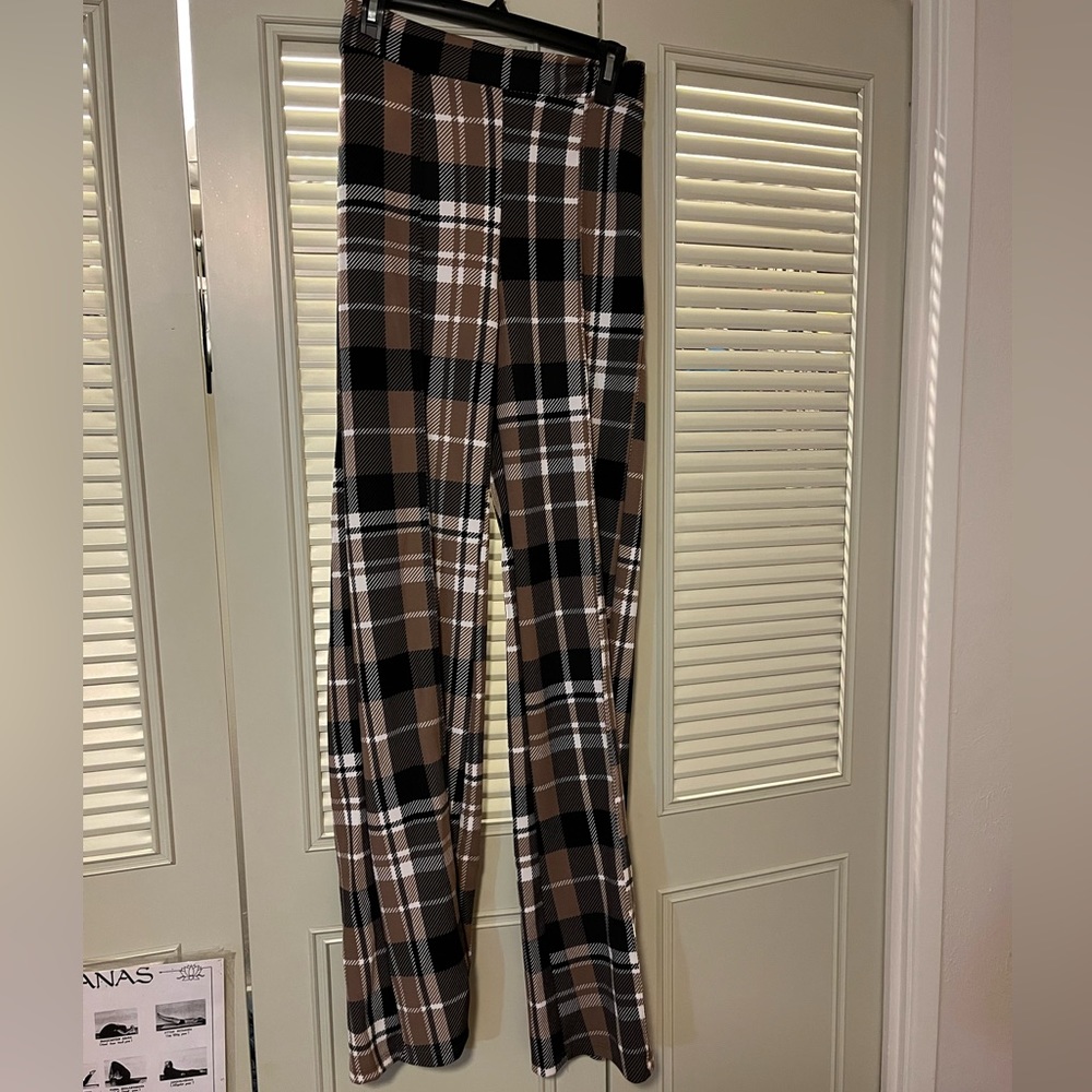 New Fashion Nova Victoria High Waisted Dress Pant Plaid